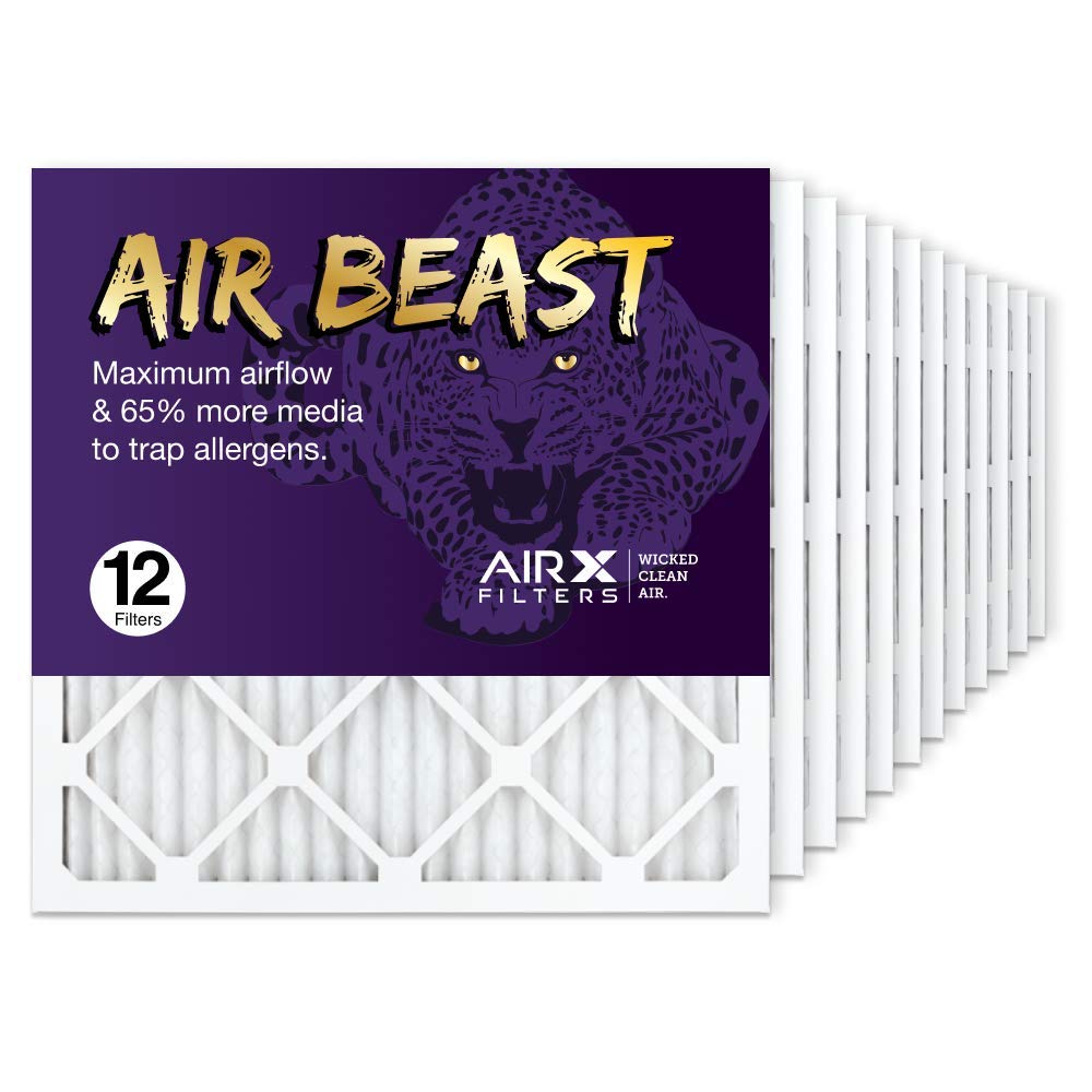 20x20x1 MERV 11 Pleated Air Filter - AIRx Filters 12-Pack for HVAC, AC & Furnace | Made in USA | Improves Indoor Air Quality for Homes & Offices