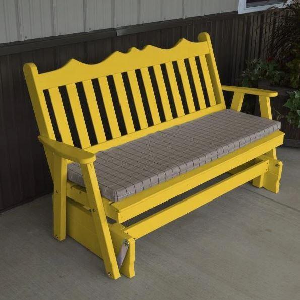 A & L Furniture Yellow Pine Royal English Glider Rocking Chair - Solid Wood Rocker for Nursery, Porch, or Living Room - Perfect for Relaxing & Nursing