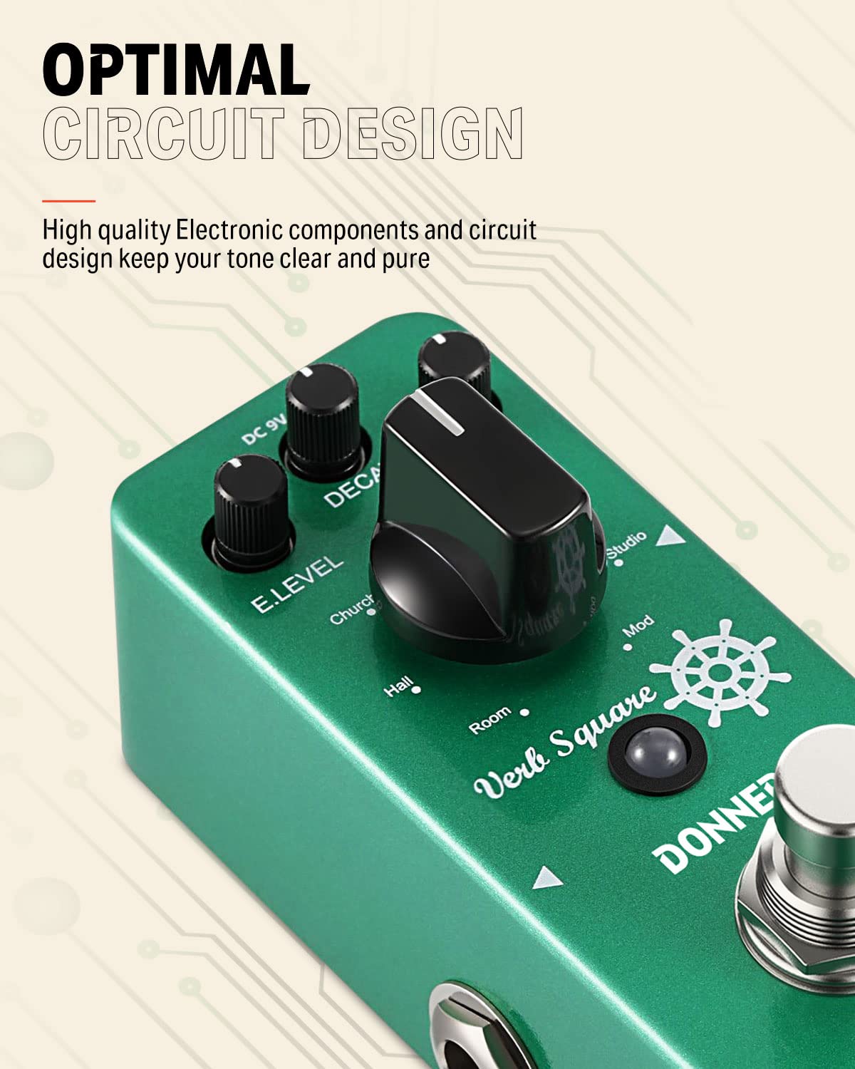 Donner Reverb and Looper Pedals for Electric Guitar - Professional Guitar Effects Pedal with Studio-Quality Sound - Perfect for Live Performances, Recording & Practice Sessions