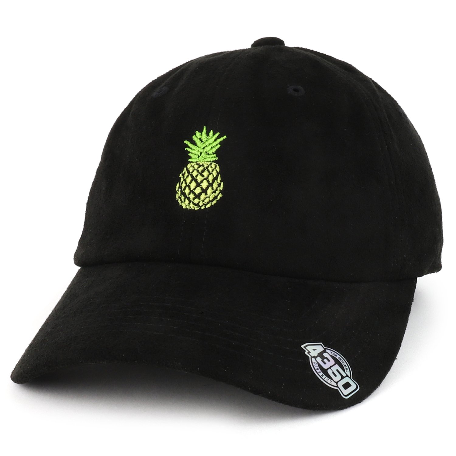 Trendy Pineapple Embroidered Suede Baseball Cap for Women & Men - Fashionable Summer Hat with Fruit Design - Perfect for Beach, Vacation and Outdoor Activities