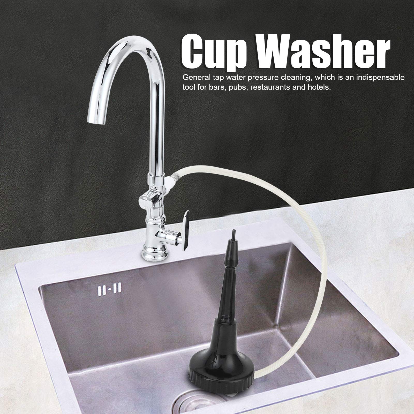 Glass Bar Tea Cup Pitcher Rinser Washer - G 1/2 Pointed Cup Cleaner for Glass Blenders | Professional Bar & Coffee Shop Cleaning Equipment | Perfect for Washing Tea Cups, Pitchers & Blender Jars