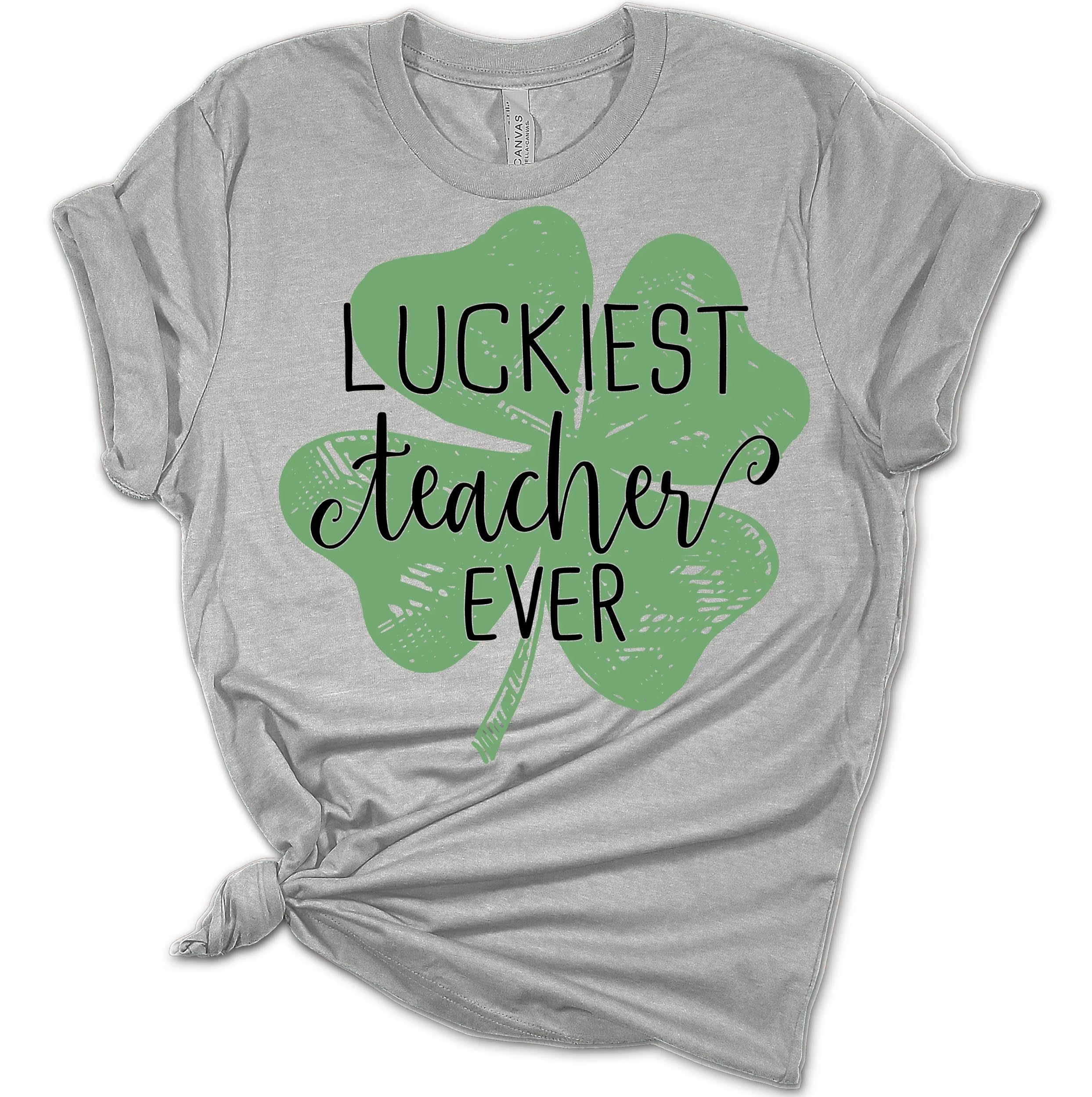 Luckiest Teacher Ever Four Leaf Clover St. Patrick's Day T-Shirt - Perfect Gift for Teachers, Appreciation, School Events & Irish Pride