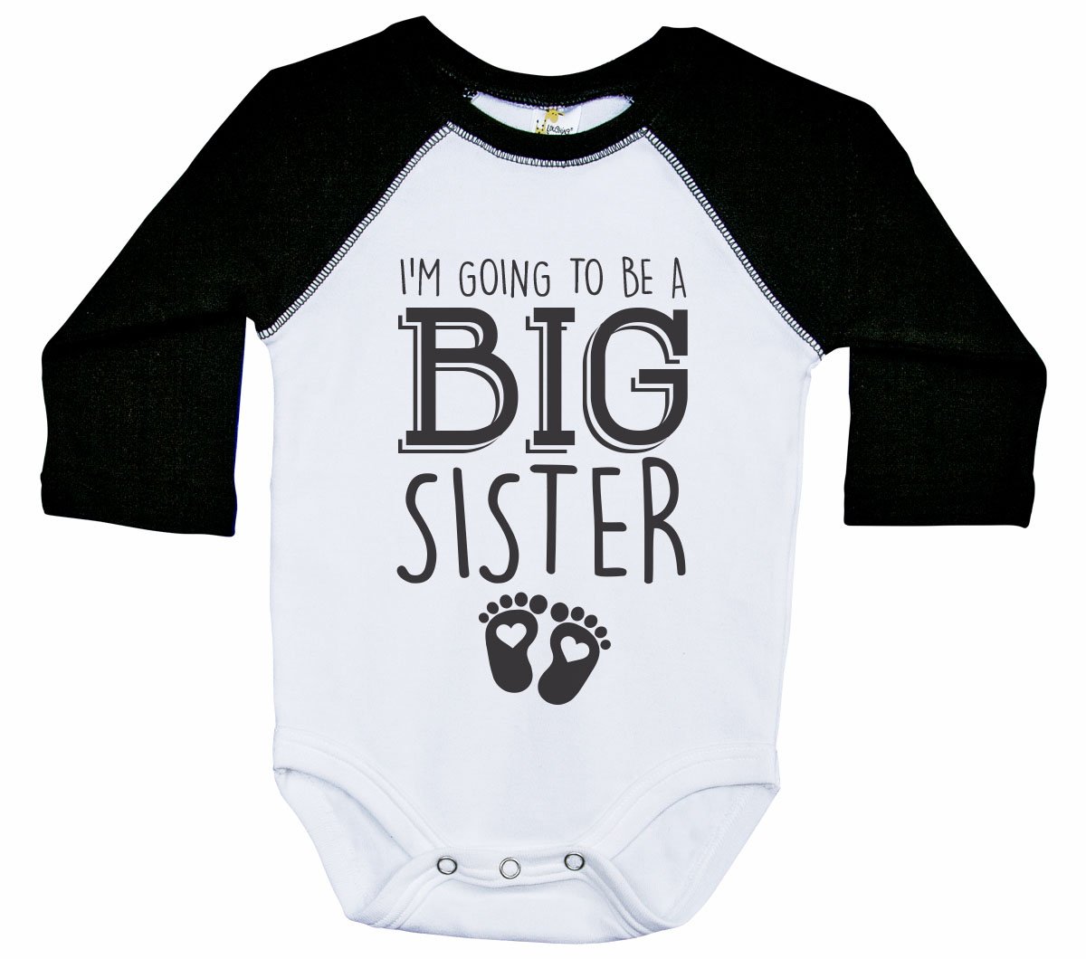 Custom 'I'm Going to Be a Big Sister' Baby Raglan Onesie - Personalized Date - Long Sleeve Cute Outfit for Toddler Girls - Perfect for Sibling Announcement & Newborn Photoshoot