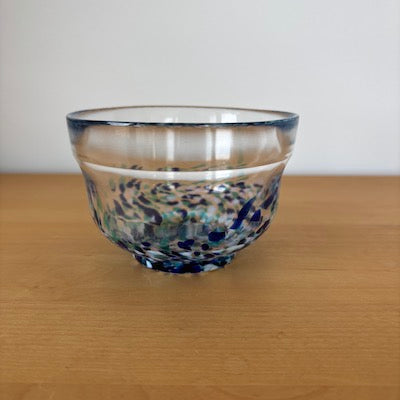 Premium Matsugaoka Glass Bowl - Umi Blue Handmade Japanese Artisan Bowl for Sushi, Salad & Desserts | Elegant Dining & Home Decor