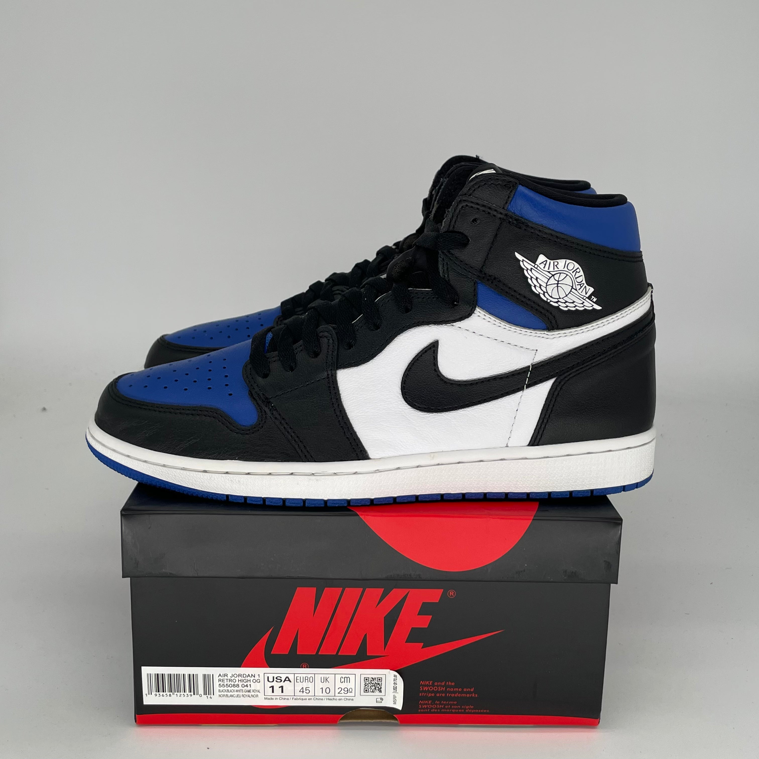 AIR JORDAN 1 ROYAL TOE Men's Basketball Shoes - Size 11 (555088-041) | Authentic Retro Sneakers for Streetwear & Sports Performance