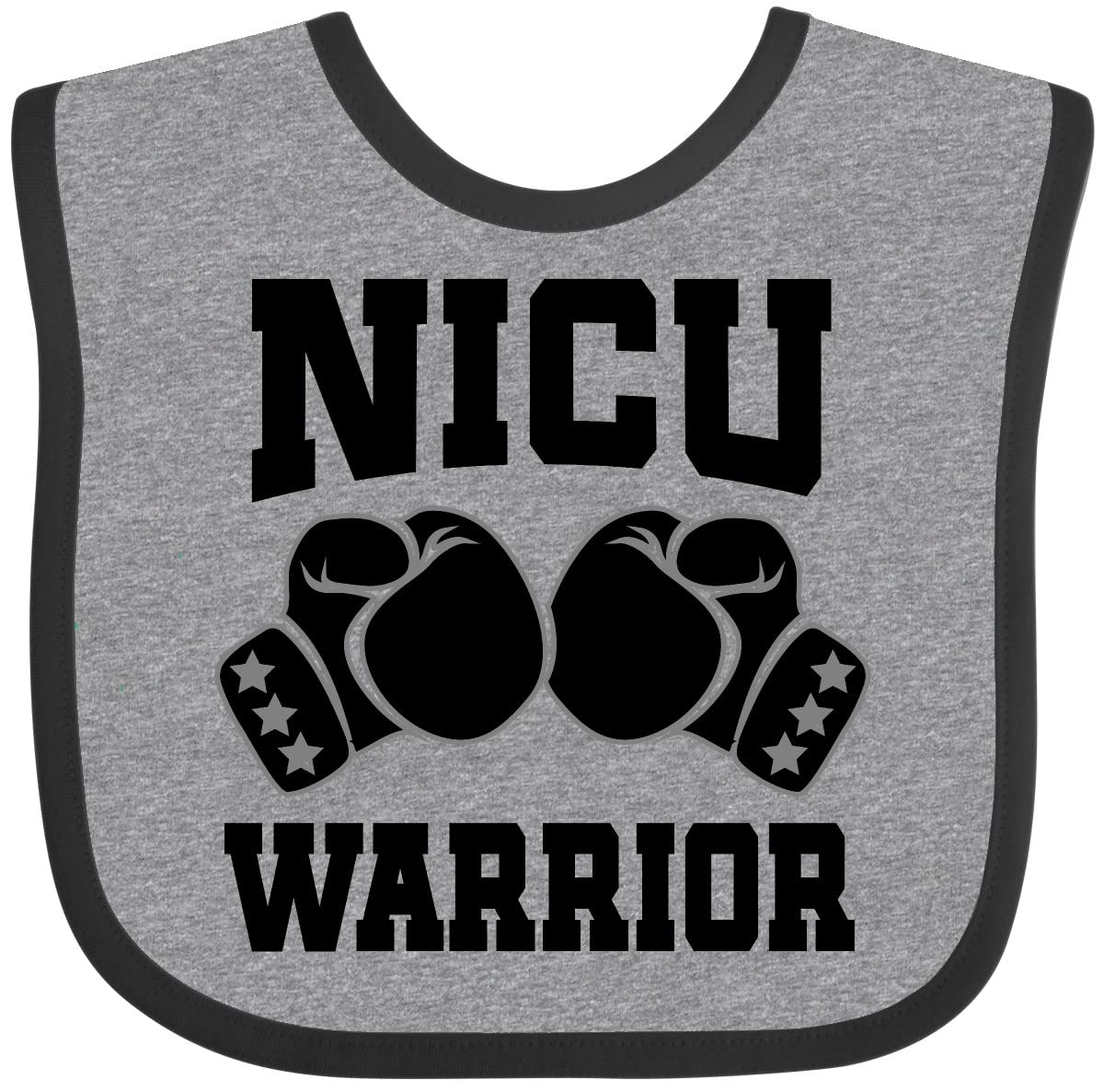 Inktastic NICU Warrior Baby Boy Bib - Soft Cotton Feeding Bib for Newborns & Infants - Perfect for Hospital, Home & Everyday Use