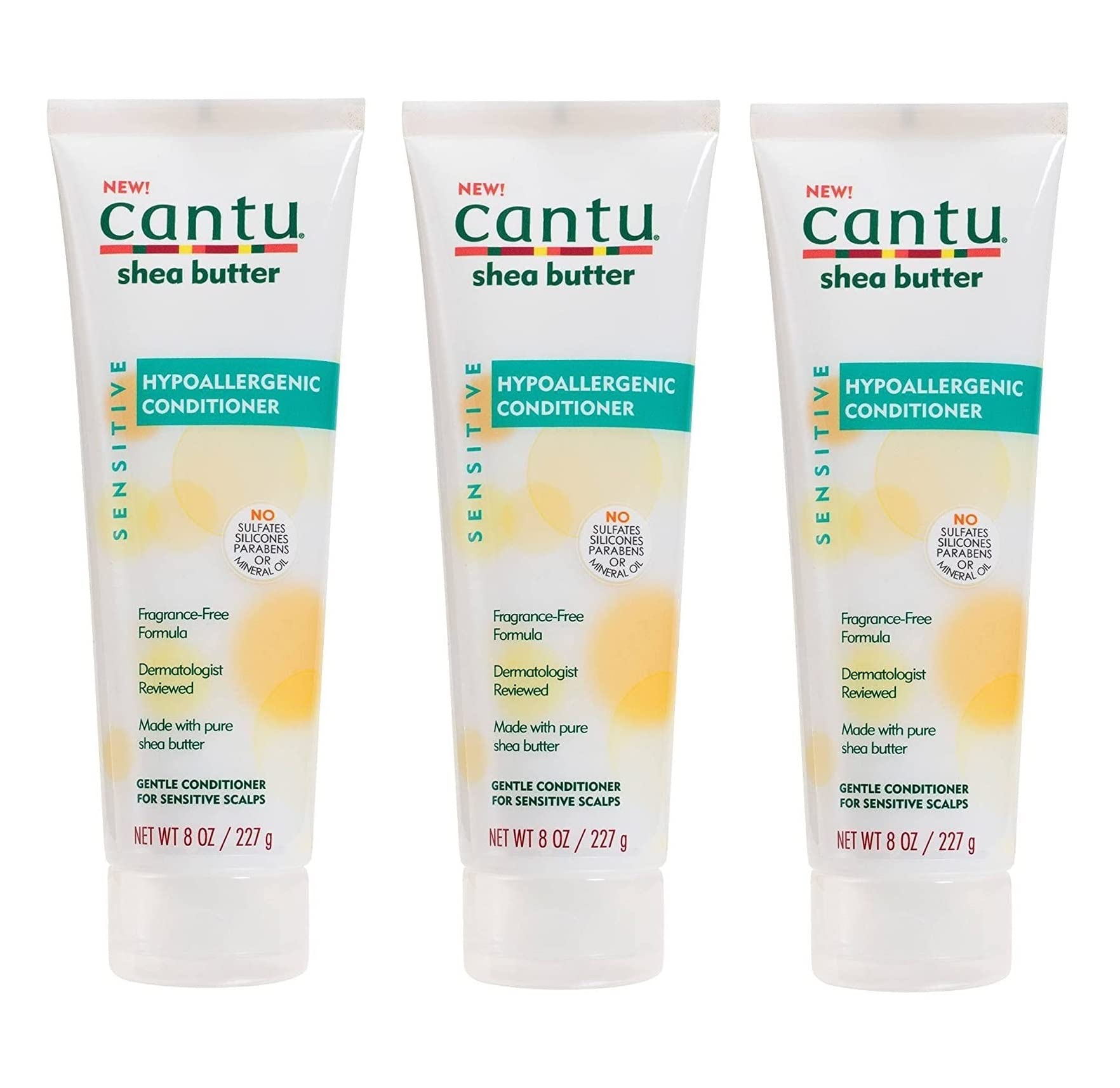 Cantu Shea Butter Deep Conditioning Hair Treatment - Hypoallergenic Moisturizing Conditioner for Natural Hair - 8oz (236ml) 3-Pack - Perfect for Dry, Damaged & Curly Hair Care Routine