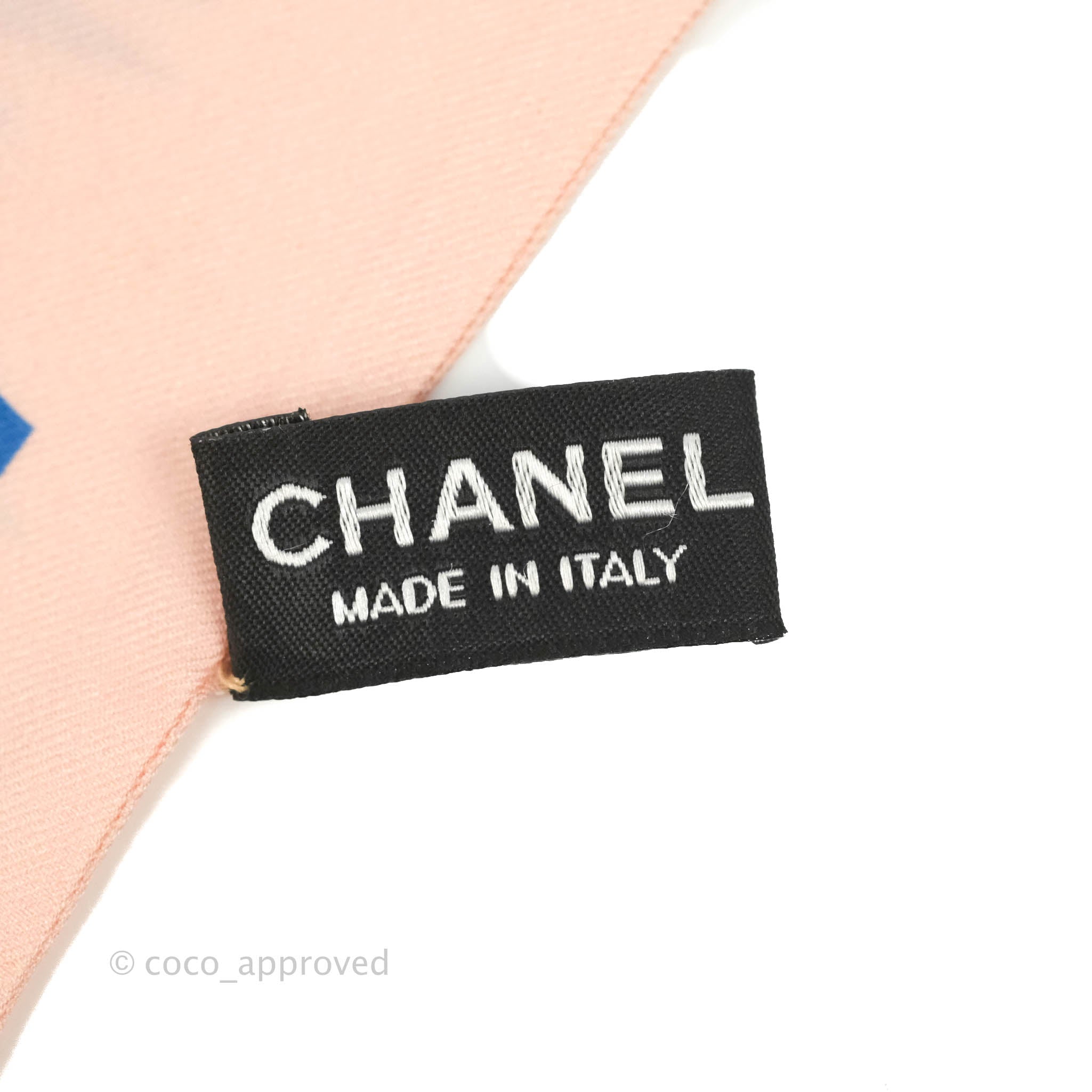 Chanel CC Silk Twilly Scarf in Blue & Pink - Luxury Fashion Accessory for Women, Perfect for Handbags, Hair & Gift Giving