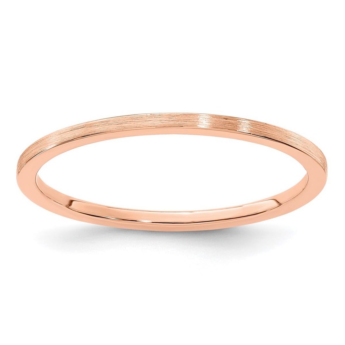 14K Gold Stackable Band Ring for Women & Men - Flat Satin Finish in Rose, White & Yellow Gold | Multiple Sizes & Widths | Perfect for Layering, Wedding Bands & Everyday Jewelry