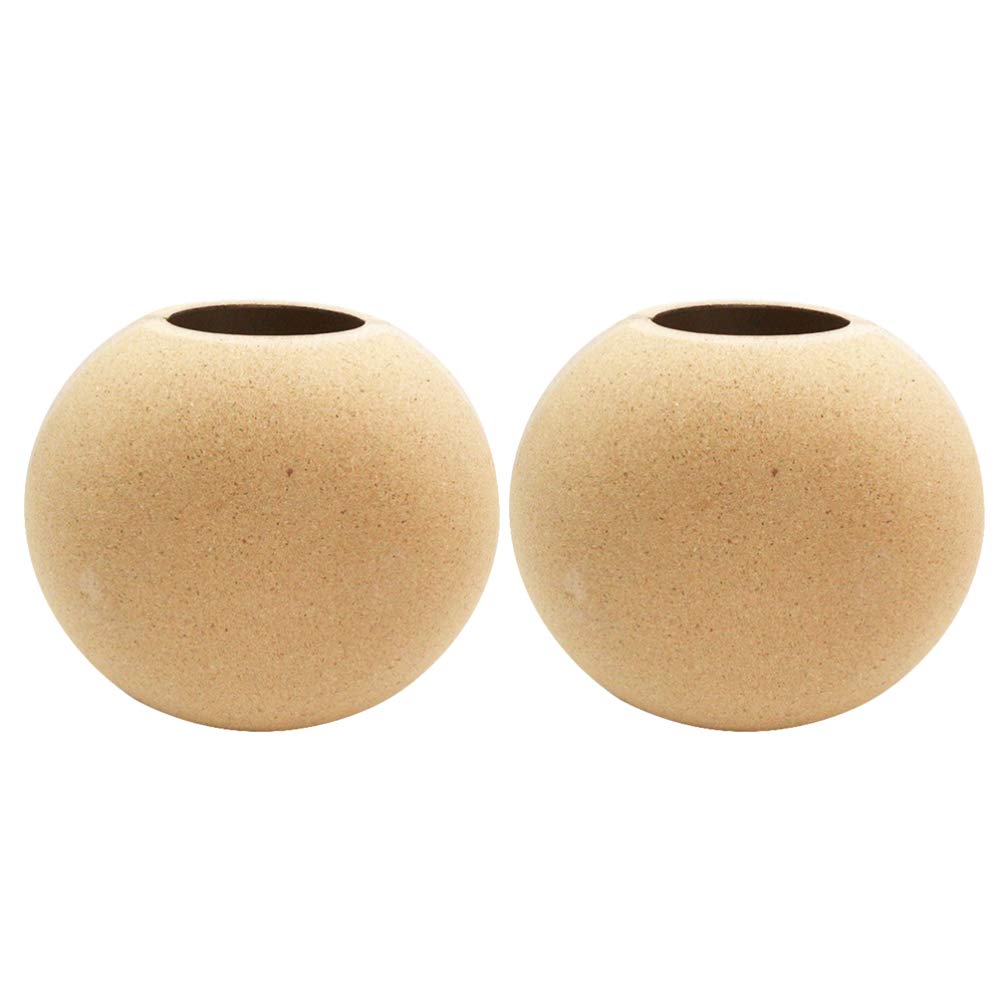 Vintage Wooden Flower Vases Set of 2 - Handcrafted Natural Wood Bottles for DIY Painting, Home Decor, Wedding Centerpieces & Kids Crafts - Small Size Rustic Home Decoration