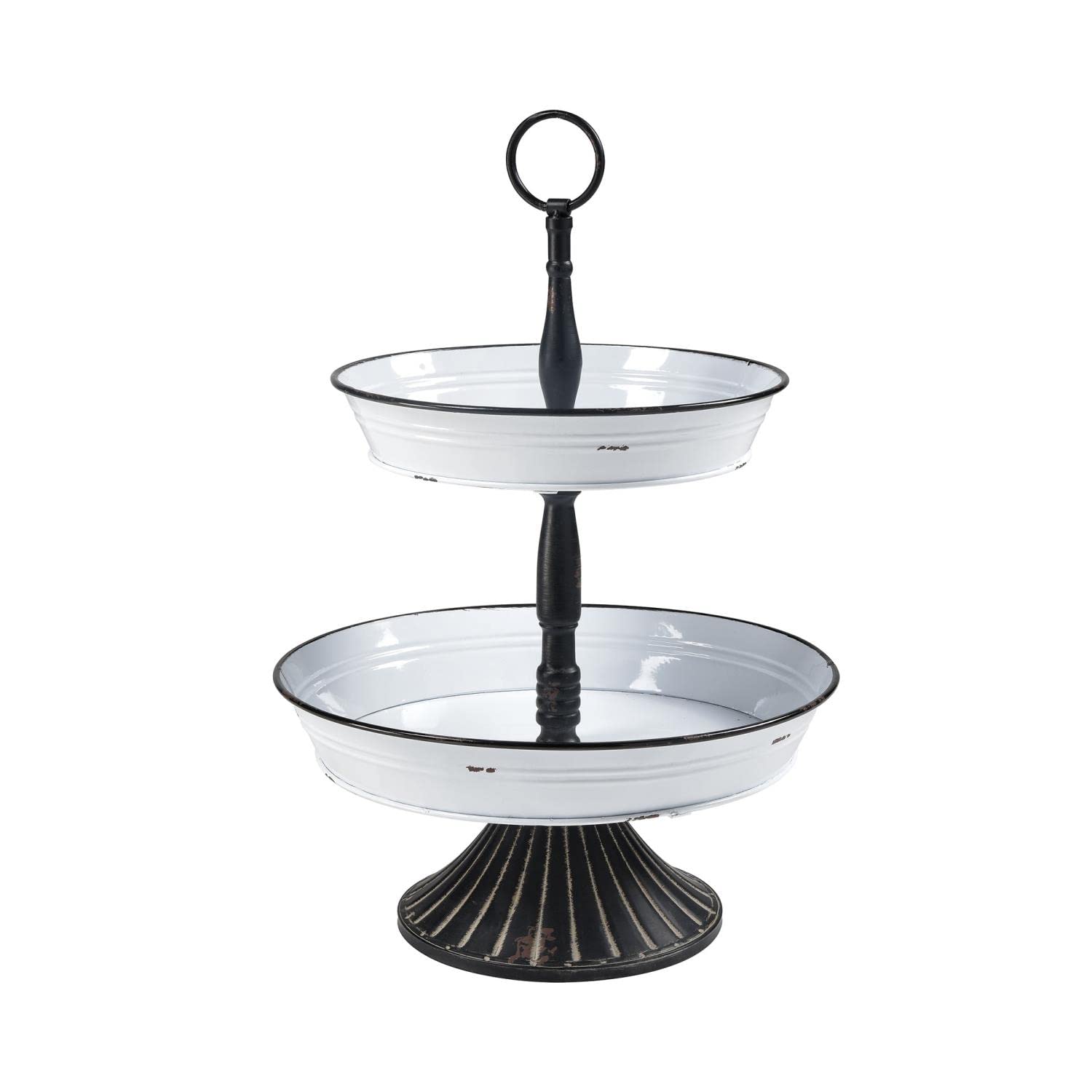 ELK Home 639784 Colonial White & Black Server - Elegant Serving Tray for Dining Room, Kitchen, and Entertaining Guests