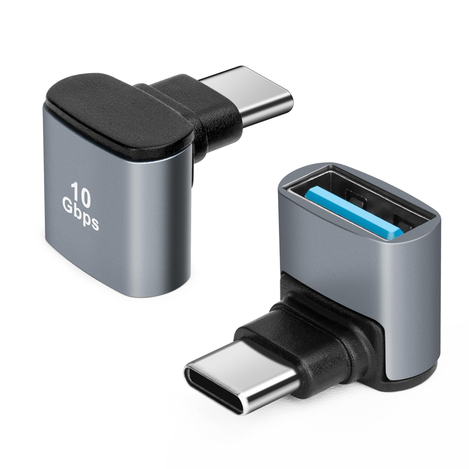 Seminer 90 Degree USB C to USB 3.1 OTG Adapter (2 Pack) - Right Angle USB Type C Male to Female Converter - 10Gbps High-Speed Data Transfer for Smartphones, Tablets, Laptops - Perfect for Gaming, Work & Travel Accessories