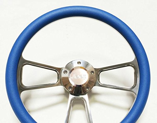 Blue & Billet Steering Wheel for Jeep CJ, Wrangler, Cherokee, Comanche - Upgrade Your Off-Road Ride with Premium Style & Comfort