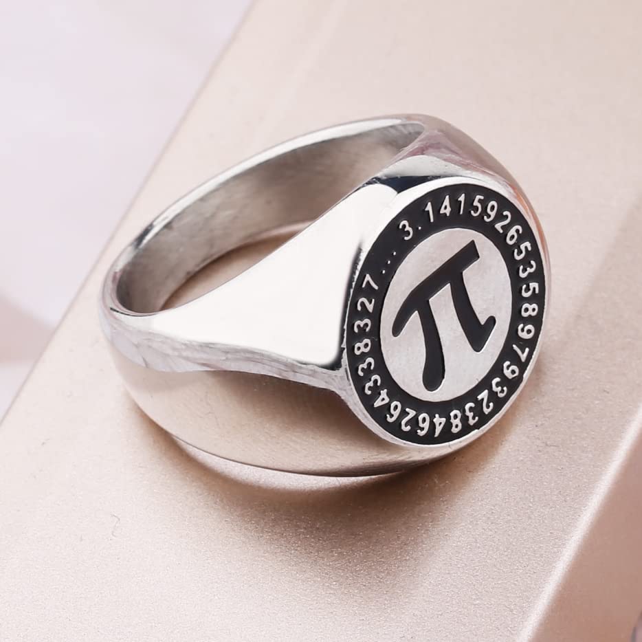 Pi Symbol Ring - 3.14 Math Sign Jewelry for Math Teachers & Lovers | Mathematical Jewelry Gift for Birthday, Graduation & STEM Enthusiasts | Perfect for Classroom, Office Wear & Nerdy Fashion Statements