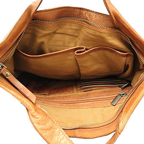 Latico Leathers Bianca Genuine Leather Tote Bag for Women - 100% Authentic Handcrafted Leather Crossbody Purse with Top Handle - Work, School & Travel Essentials (Cognac) | Perfect for Office, Commuting & Everyday Use