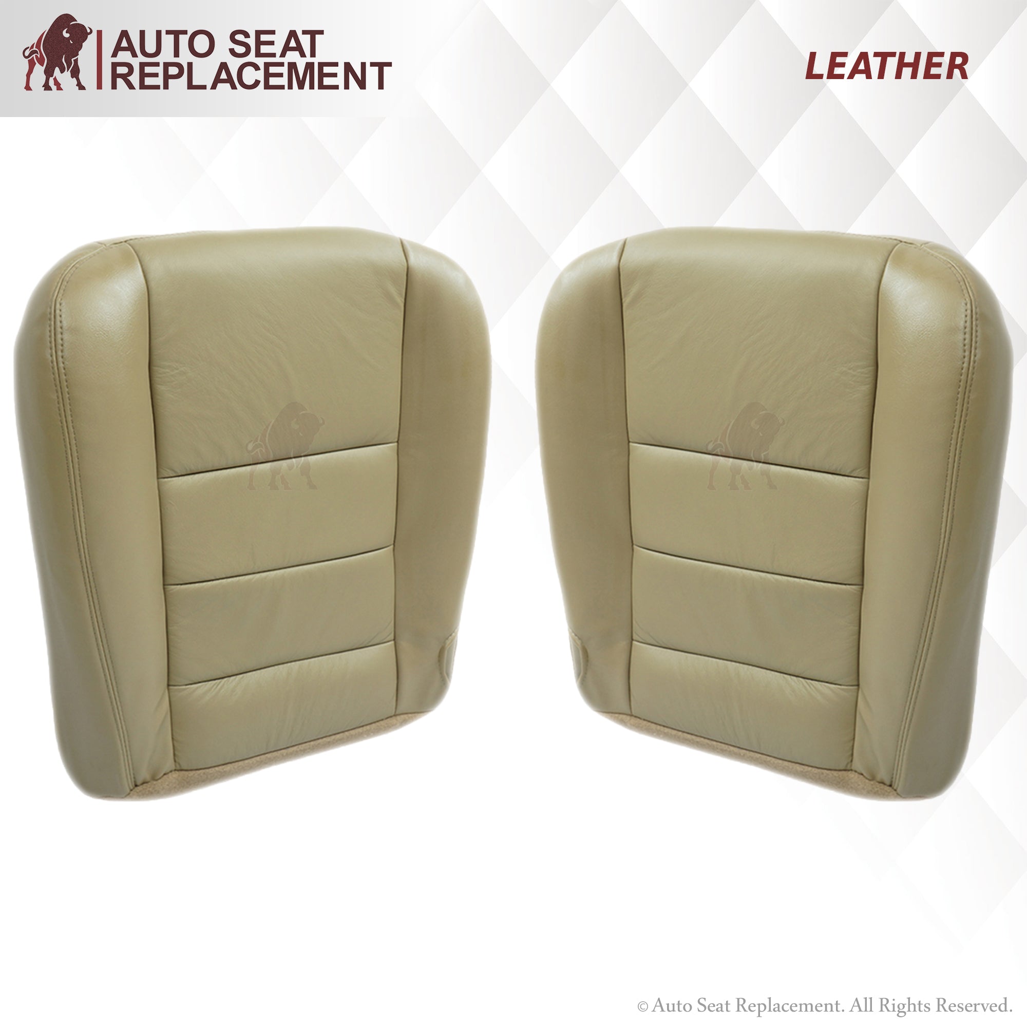 2003-2007 Ford F250 F350 Lariat Seat Covers - Premium Tan Leather or Vinyl Replacement Covers for Truck Interior Protection & Style Upgrade