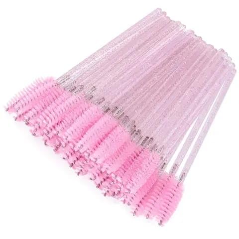 50pcs Disposable Eyelash Mascara Brushes - Pink Delicate Makeup Tools for Women | Perfect for Lash Extensions, Salon Use & Home Makeup Application