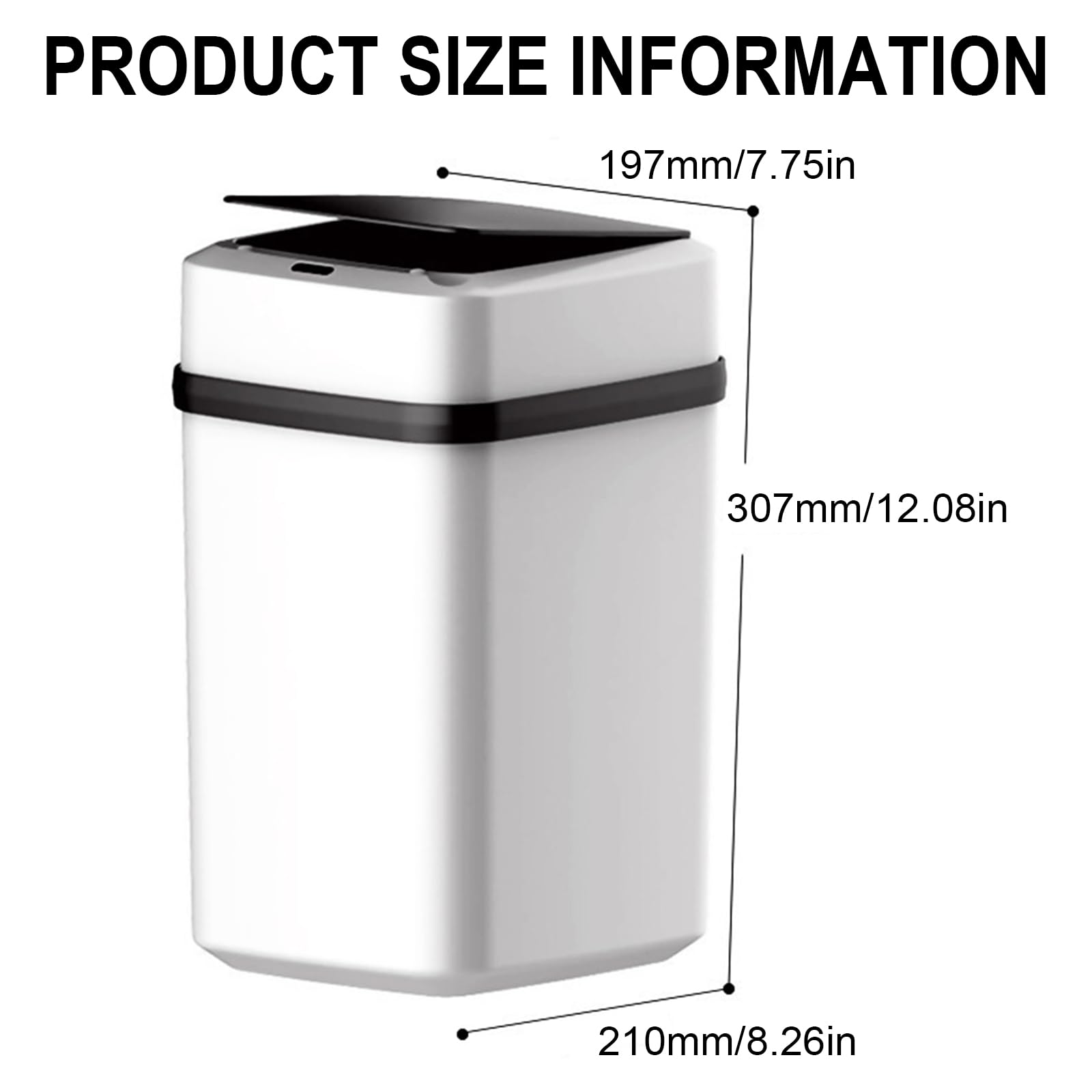 Automatic Touchless Sensor Lid Trash Can - Battery Operated Smart Waste Bin for Home, Kitchen & Office | Hands-Free Garbage Disposal Solution
