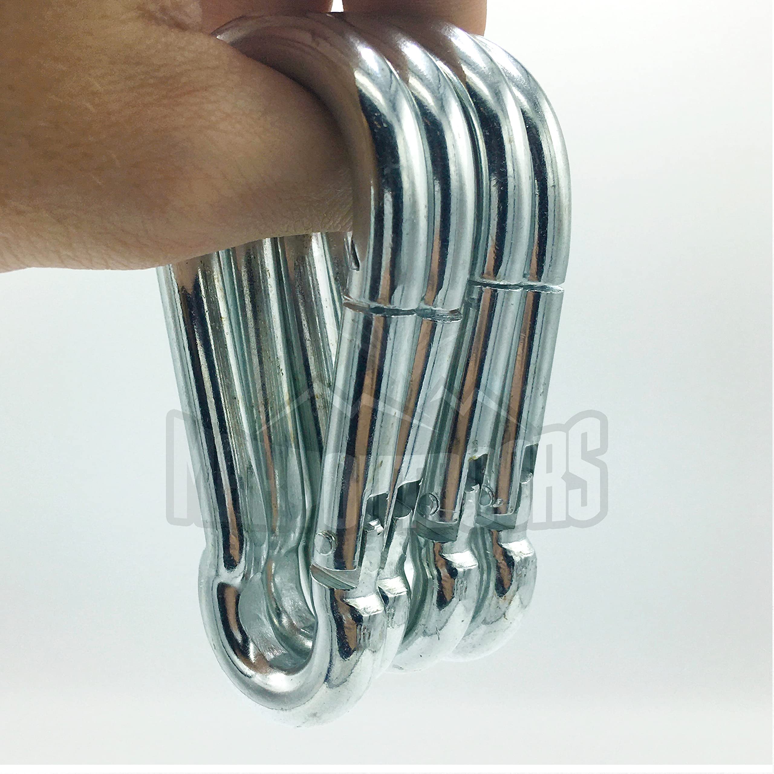 Heavy Duty Carabiners 4 Pack - 3.5 Inch 660LB Capacity Snap Hooks with Strong Spring Action & Anti-Rust Coating - Perfect for Hammocks, Punching Bags, Swing Chairs, Gym Equipment, Rock Climbing, Camping Gear and Outdoor Activities
