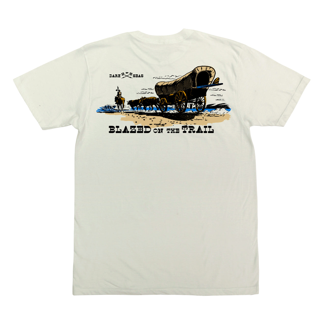 Dark Seas Trailblazed Pigment Men's Short Sleeve T-Shirt - Antique White | Casual Summer Wear & Outdoor Adventures