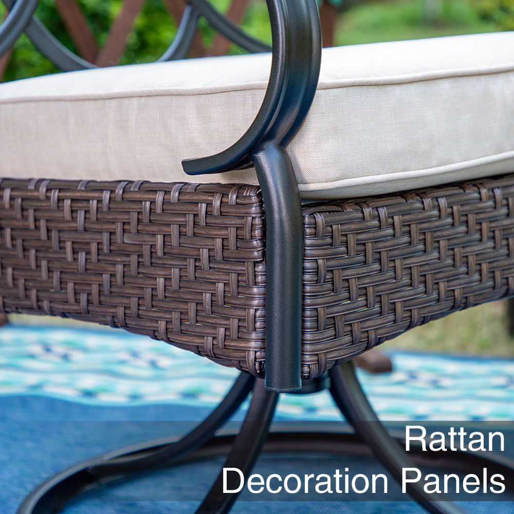 Sophia & William 9/7 Piece Patio Dining Set with Reinforced Extendable Table & Thick Cushion Swivel Chairs - Outdoor Furniture for Garden, Backyard, Poolside Dining