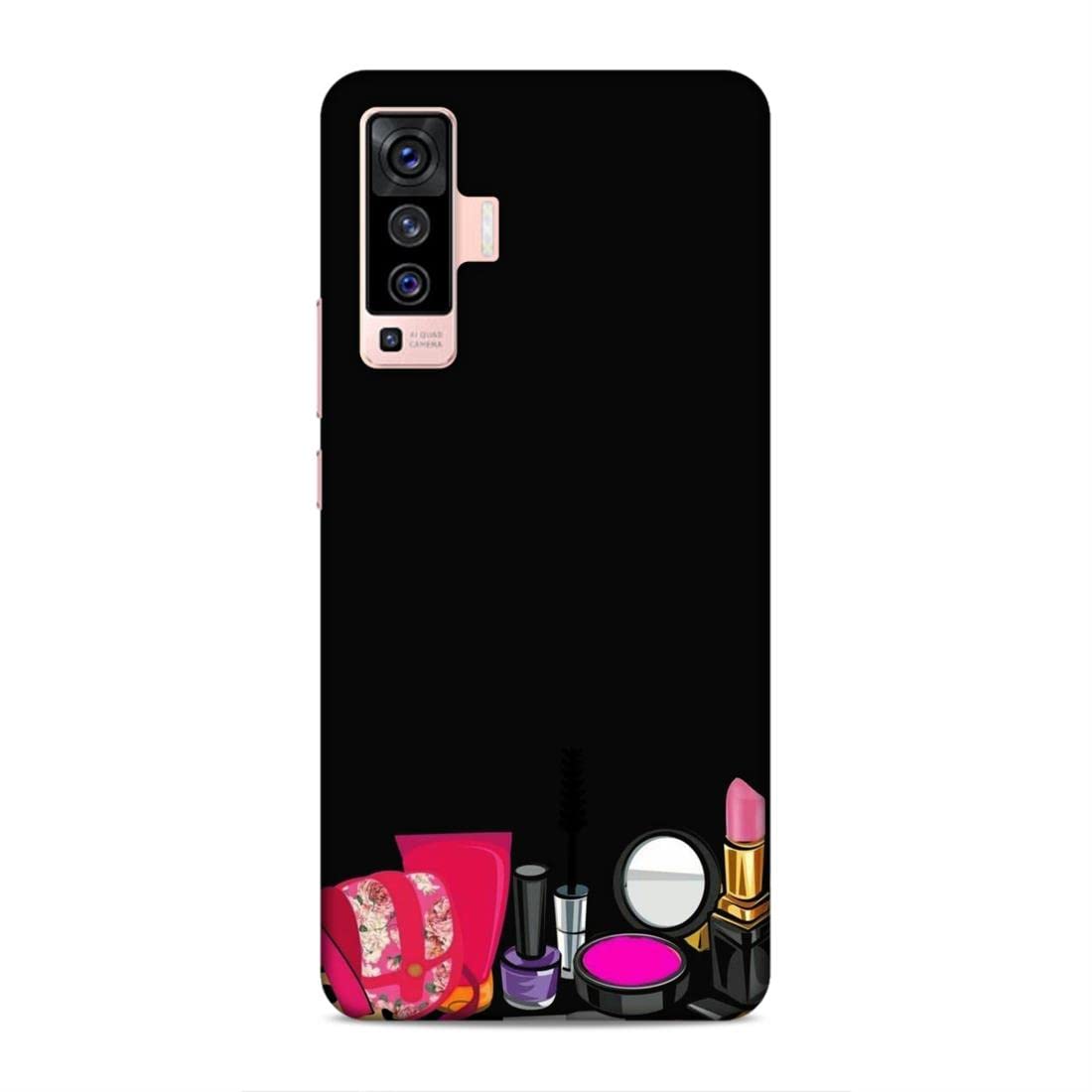 LETAPS® Printed Hard Phone Case for vivo X50 - Stylish Mirror & Lipstick Design with Makeup Kit Storage | Perfect Gift for Women, Girls & Makeup Lovers | Everyday Protection & Fashion Accessory