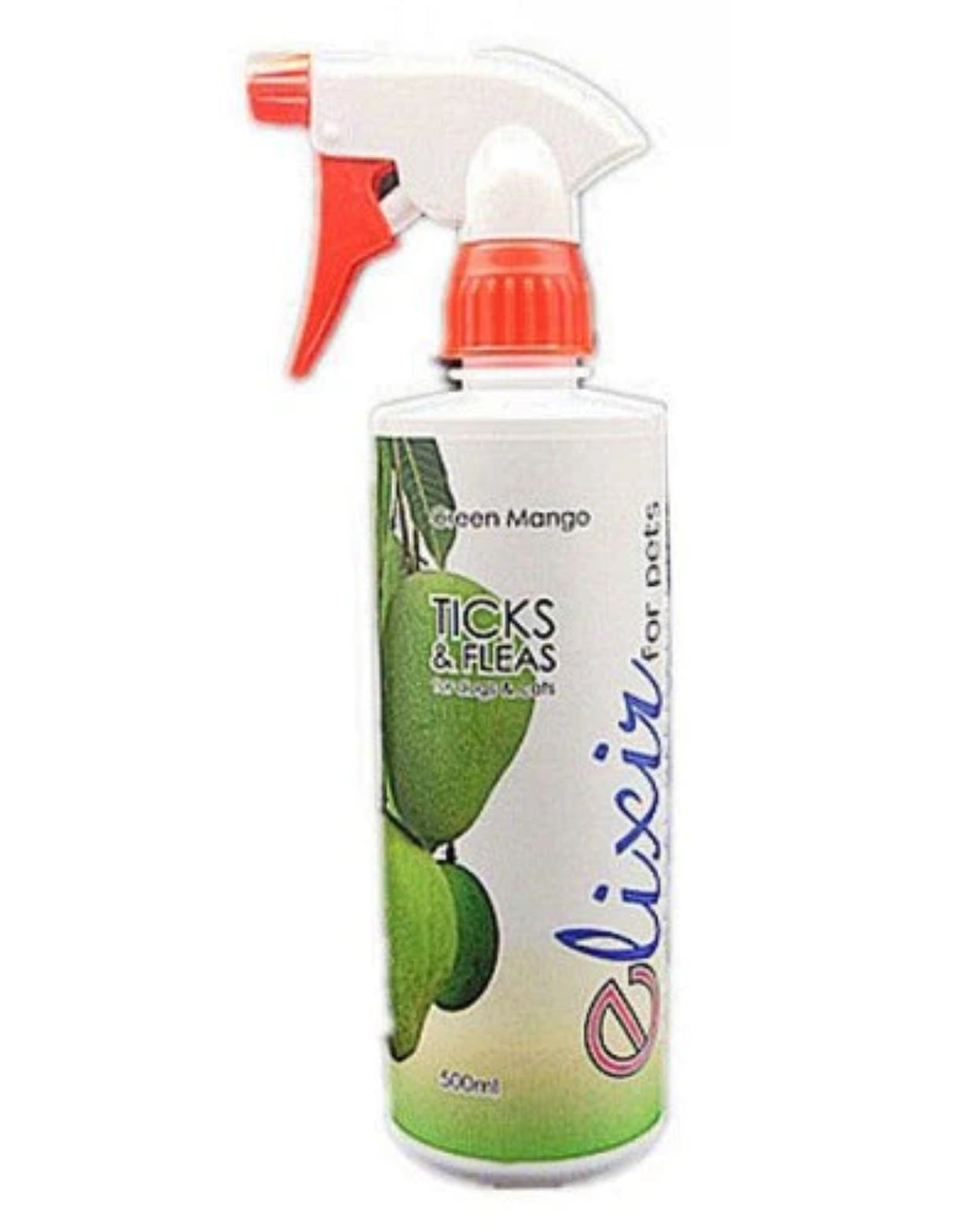 Elixir Flea & Tick Repellent for Dogs & Cats - Natural Green Mango Formula - 500ml Pet Spray - Protects Against Fleas, Ticks & Mosquitoes - Safe & Effective for Home, Yard & Outdoor Use
