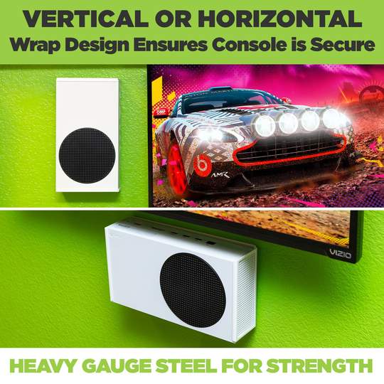 HIDEit Xbox Series S Wall Mount Bracket - White | Space-Saving Vertical or Horizontal Mount for Gaming Setup | Perfect for Bedroom, Living Room & Home Theater