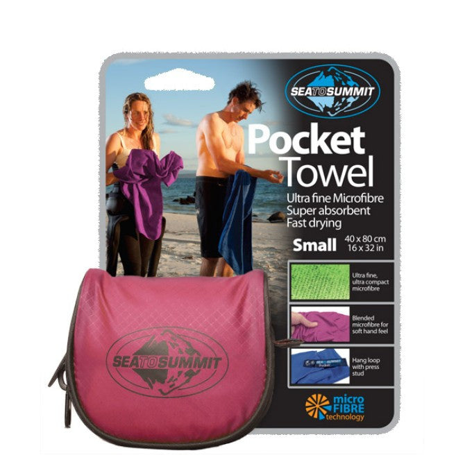 Sea to Summit Pocket Towel - Ultra Compact, Quick-Dry, Lightweight Travel Towel for Camping, Hiking, Backpacking & Beach - Perfect for Outdoor Adventures, Gym & Travel Accessories