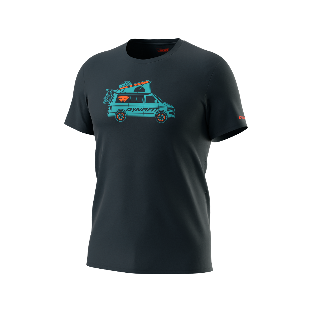 DYNAFIT Men's Graphic Cotton Short Sleeve T-Shirt - Lightweight, Breathable & Comfortable for Running, Hiking & Outdoor Activities