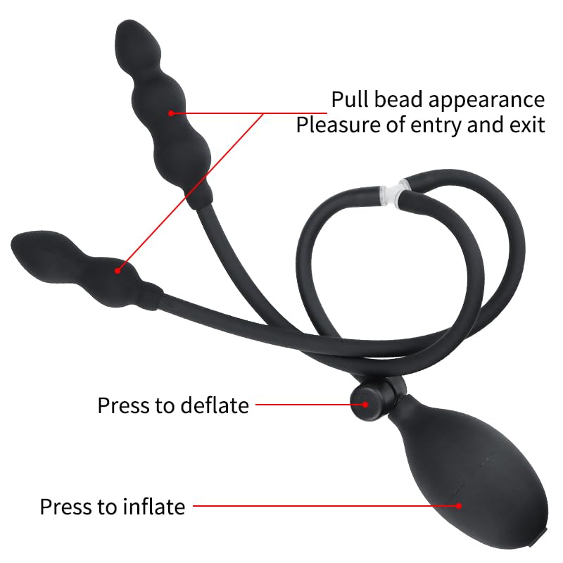 Inflatable Anal Plug - Silicone Double Head Butt Plug for SM Massage & Anal Stimulation | Stretching Dilator Sex Toy for Women, Men & Couples | Perfect for BDSM Play, Couples Intimacy & Solo Pleasure