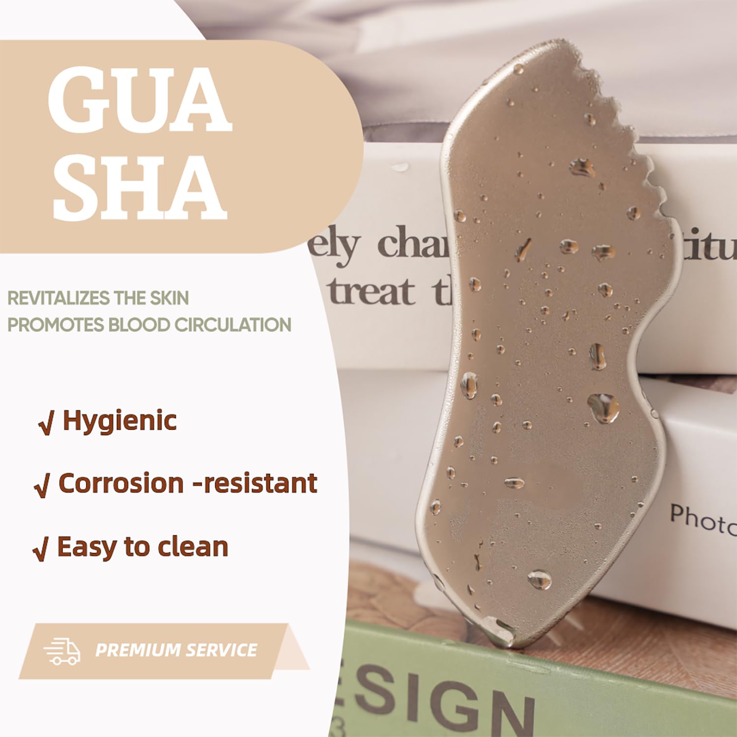 Premium Stainless Steel Gua Sha Facial Massage Tool - Anti-Aging Face, Neck & Body Scraper for Skin Tightening & Rejuvenation | Perfect for At-Home Spa, Self-Care Routine & Relaxation Gifts