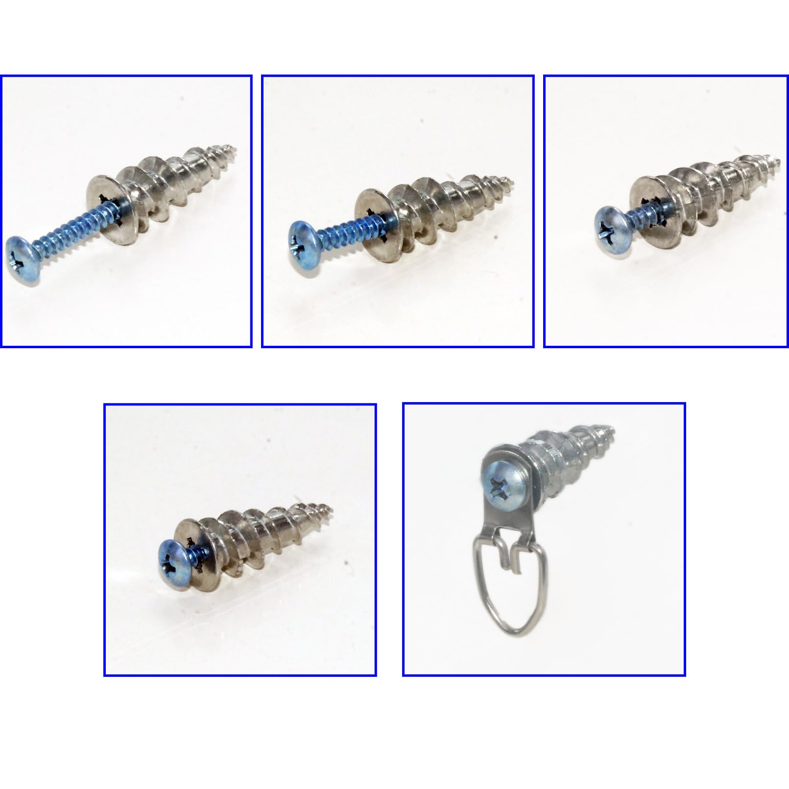 Self-Drilling Hollow Metal Stud Wall Anchors with Screw Kit - Heavy Duty Drywall Anchors (25 Pack) with Tapping Mount Screws & 6 D-Ring Picture Hangers - Perfect for Hanging Shelves, Mirrors, TVs and Home Decor
