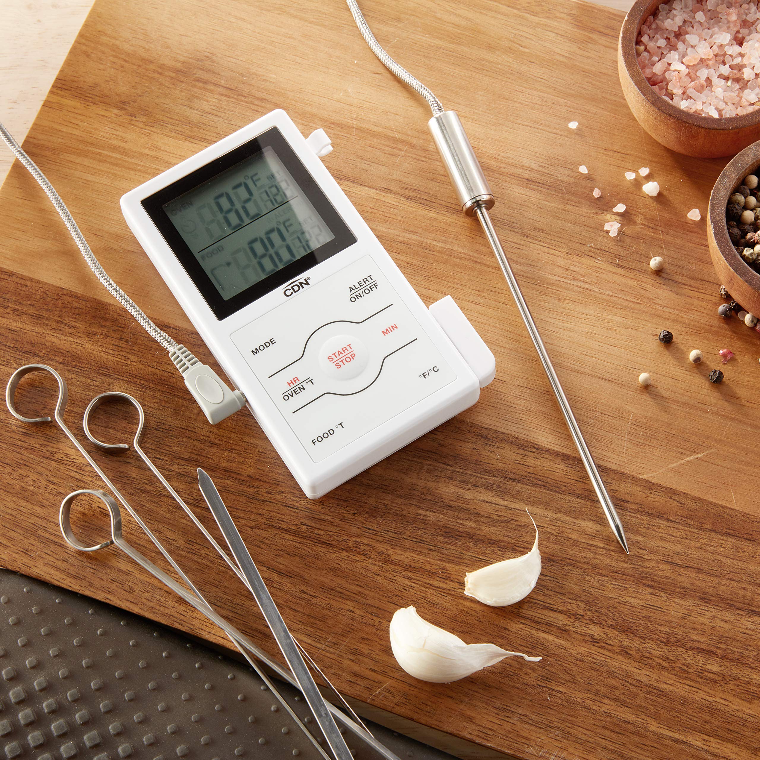 Dual Sensing Programmable Probe Thermometer with Timer for Grilling, Baking, and Sous Vide Cooking - Accurate Temperature Control for Meat, BBQ, and Kitchen Use