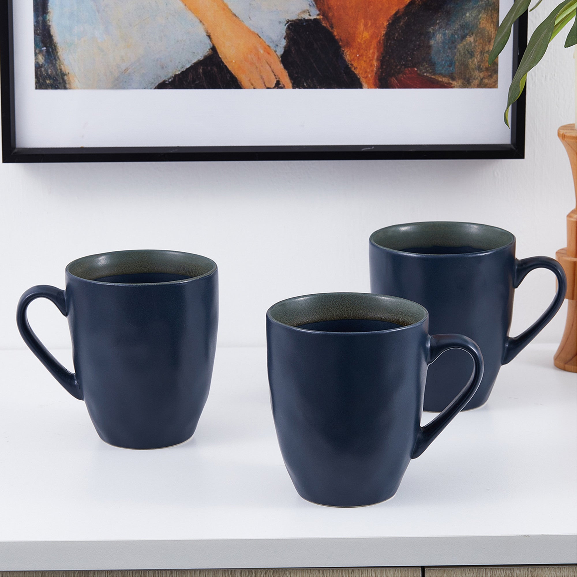 Premium Serafina Stoneware Dinnerware Set - Elegant Blue Ceramic Plates, Bowls & Mugs - Durable Stoneware for Everyday Use & Entertaining - Perfect for Family Dinners, Parties & Restaurant-Style Dining