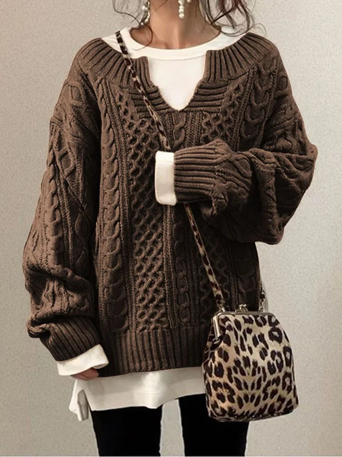 1956 Vintage Knitted Linen Sweater - Women's Casual Pullover for Fall & Winter | Perfect for Coffee Dates, Office Wear & Weekend Outfits