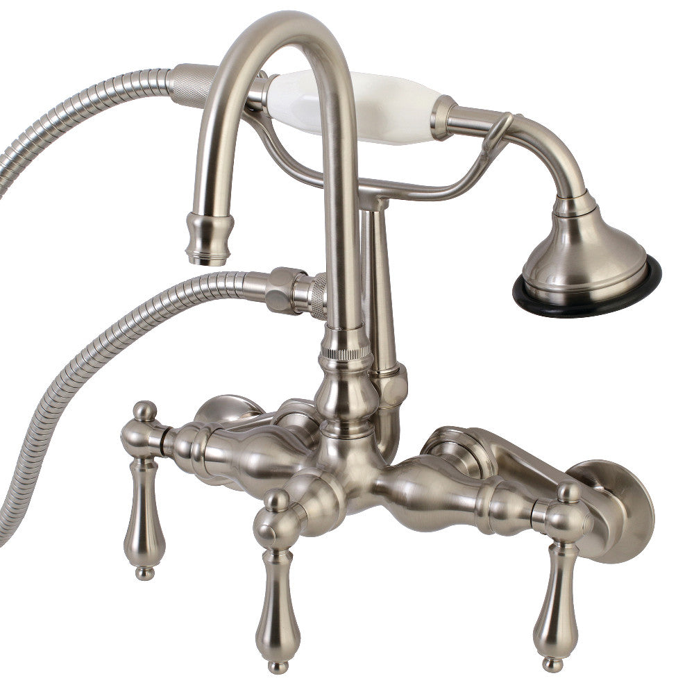 Kingston Brass AE302T1 Aqua Vintage Wall Mount Clawfoot Tub Faucet - Classic Bathroom Fixture for Vintage & Farmhouse Style Decor - Perfect for Bathroom Renovation & Spa-Like Experience