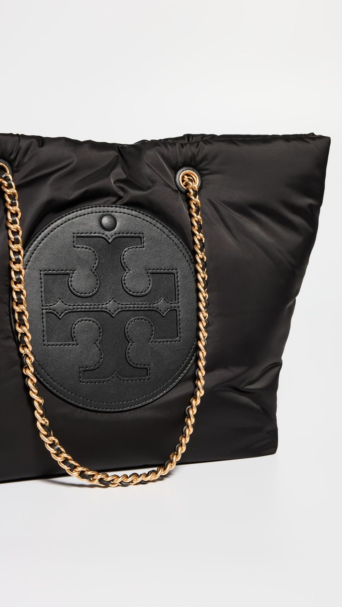 Tory Burch Women's Ella Puffy Chain Tote Bag - Stylish Leather Shoulder Bag for Work, Travel & Everyday Use