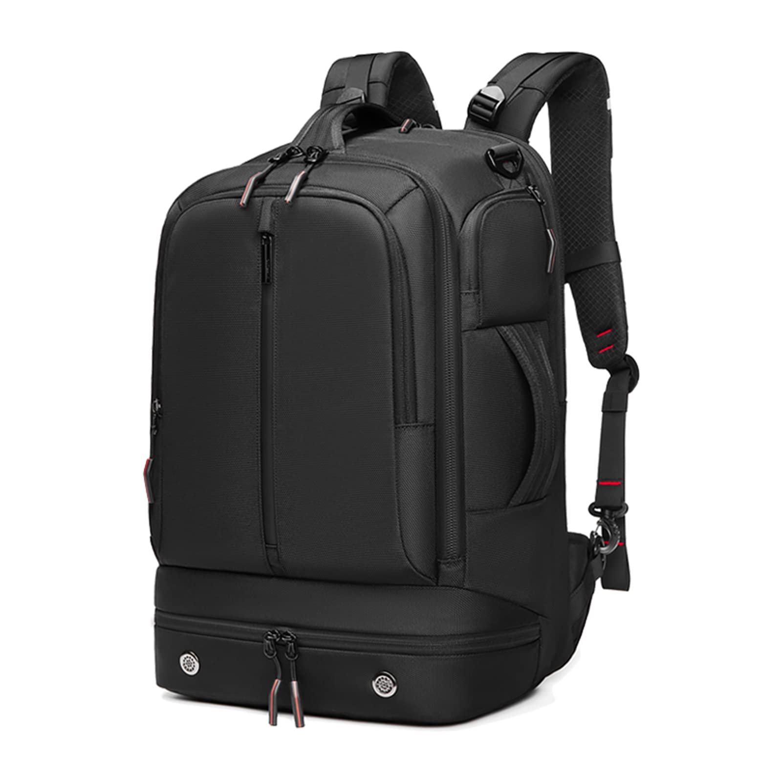 Somago 33L Waterproof Anti-Theft Laptop Backpack for 16 Inch Laptop - Durable Travel Backpack with Shoe Compartment & Luggage Strap for Men & Women (Black) - Perfect for Business Trips, College & Daily Commute