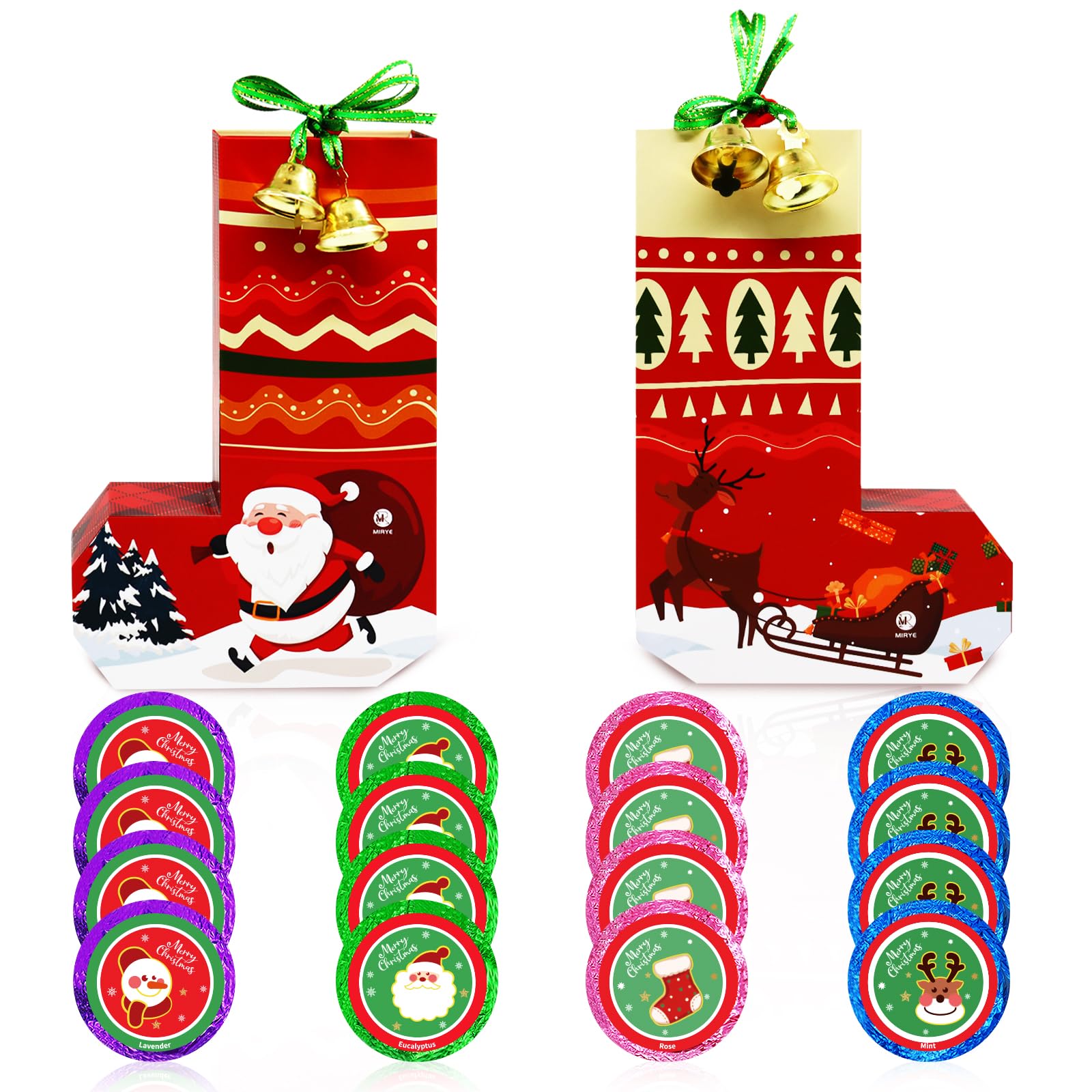 16 Pack Christmas Shower Steamers with Essential Oils - Aromatherapy Bath Bombs for Relaxation, Perfect Holiday Stocking Stuffers Gifts for Women & Men - Great for Stress Relief & Spa Nights
