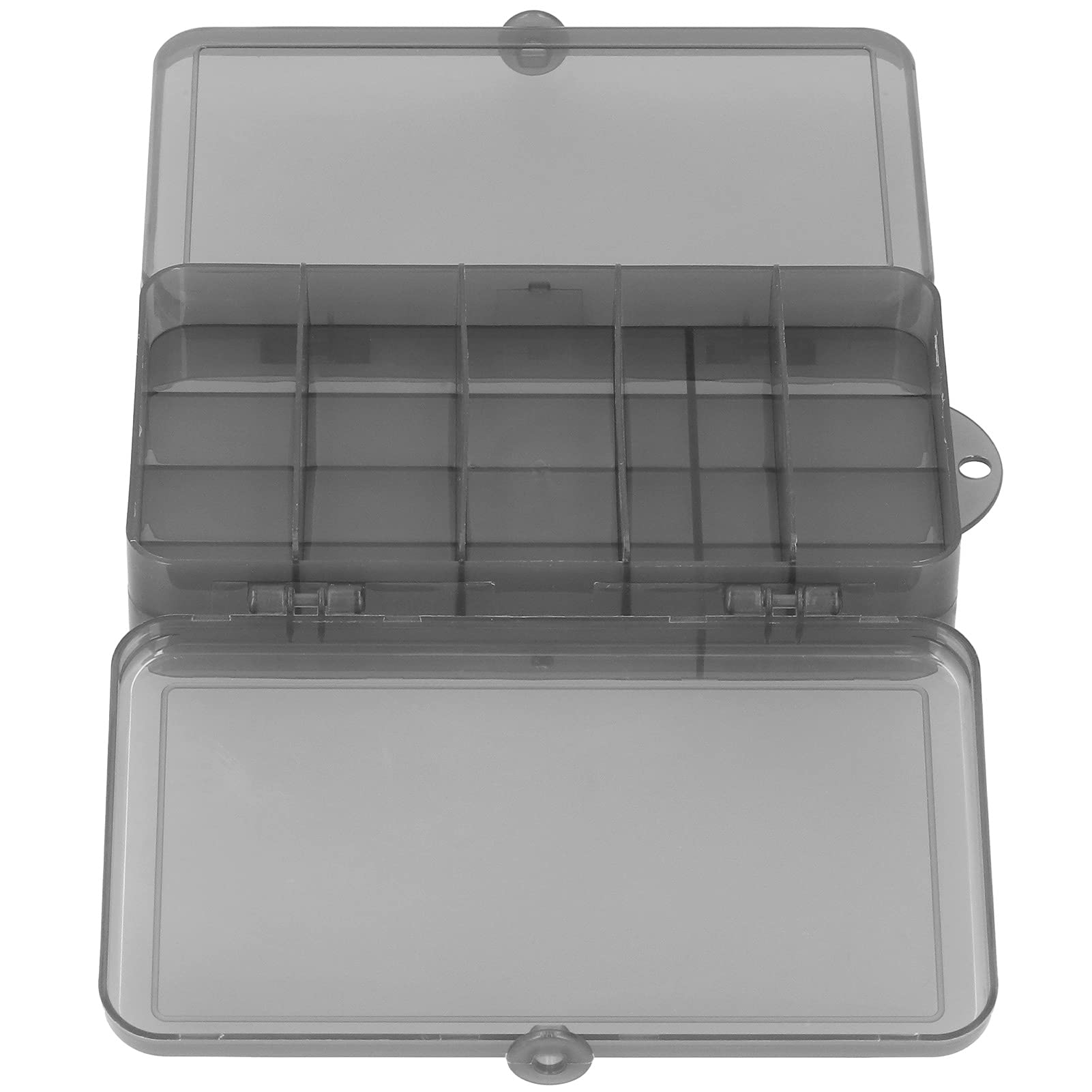 **Double-Sided Portable Fishing Tackle Box - Lightweight Plastic Storage for Hooks, Bait & Lures (Black) - Ideal for Outdoor Fishing, Camping & Travel**