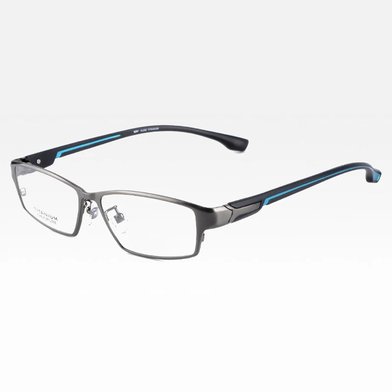 Brightzone Unisex Full Rim Square Titanium Alloy Eyeglasses 71374 - Lightweight Durable Glasses for Men & Women - Perfect for Reading, Work & Everyday Use
