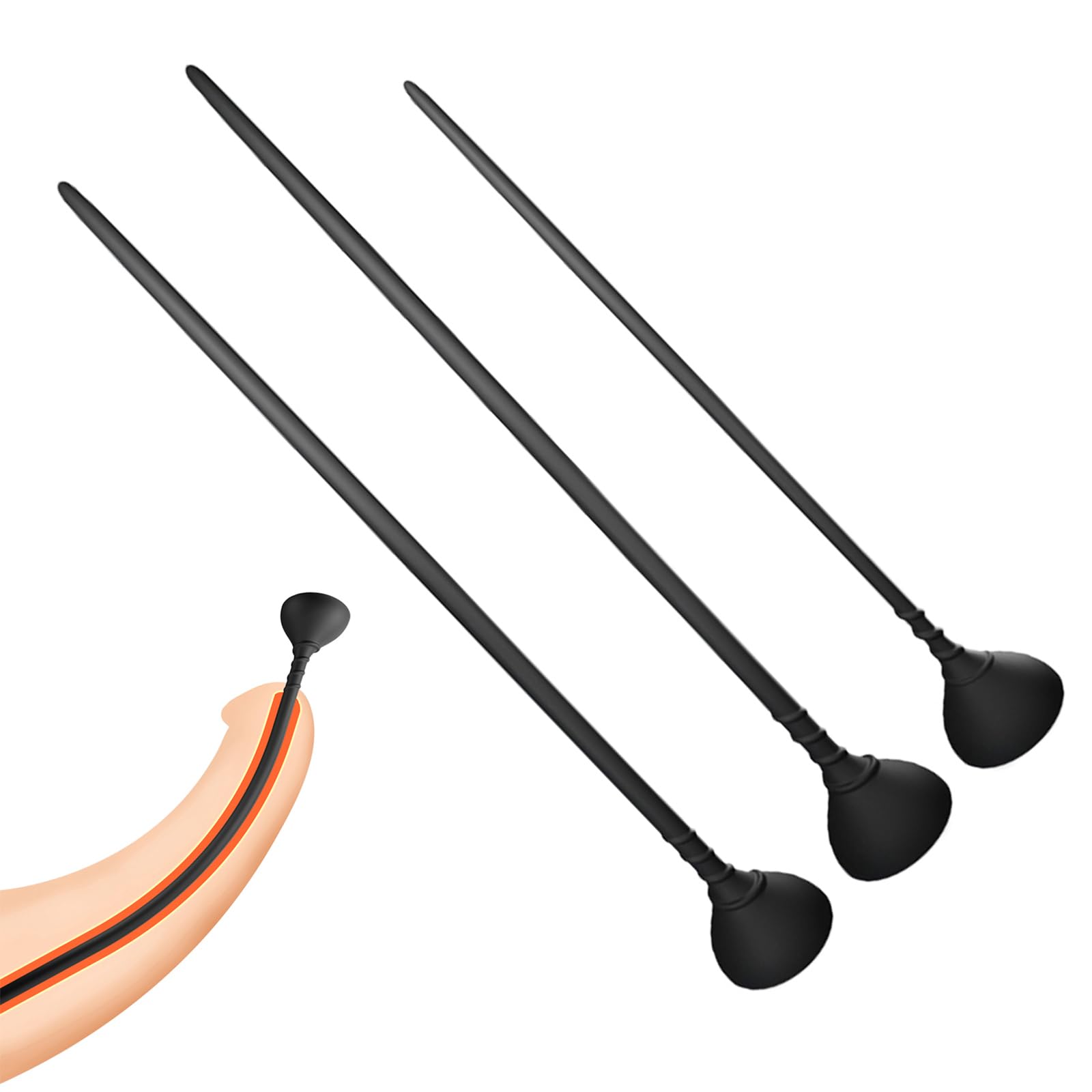 3-Piece Soft Silicone Urethral Plug Kit with Strong Suction Cup - Male Adult Sex Toys for Penis Stimulation & Urethral Dilation - Perfect for Solo Play, Couples Exploration & BDSM Scenes
