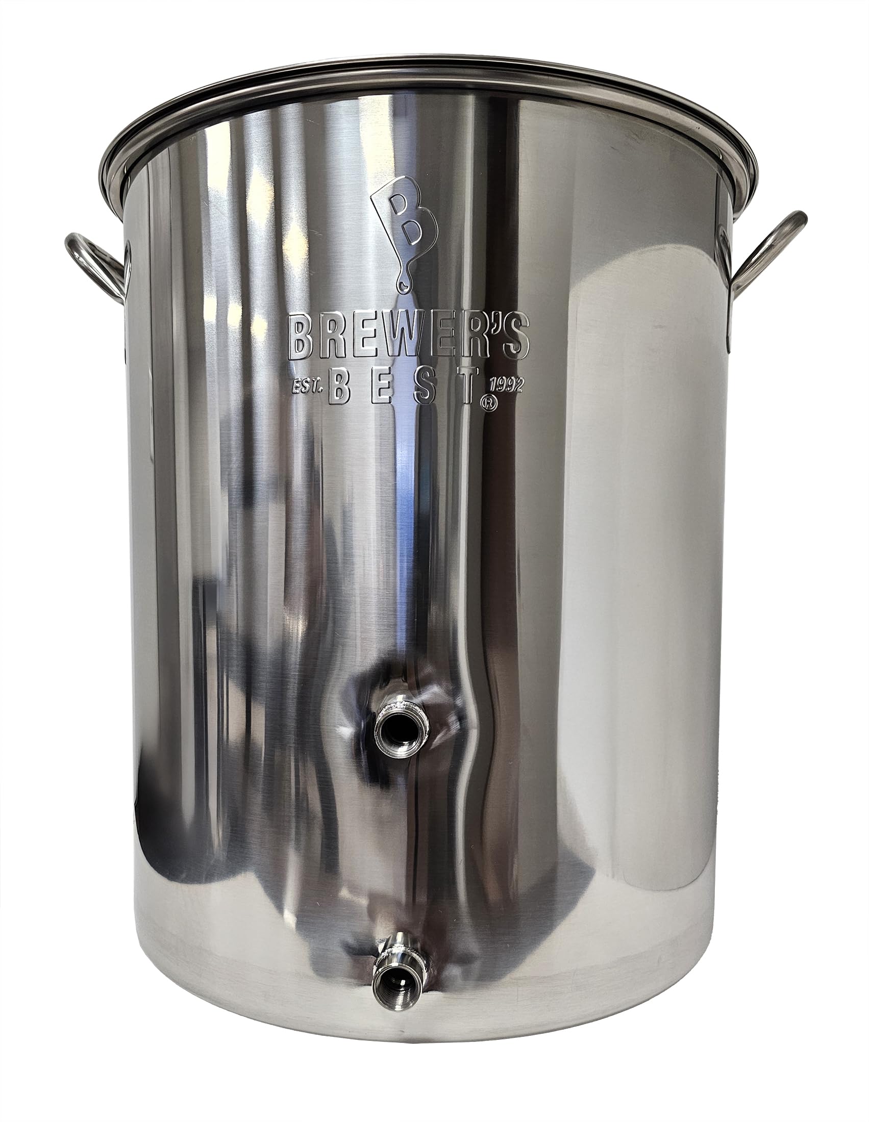 16 Gallon Stainless Steel Home Brewing Kettle with 2 Ports - Perfect for Beer Making, Wort Boiling & Homebrewing