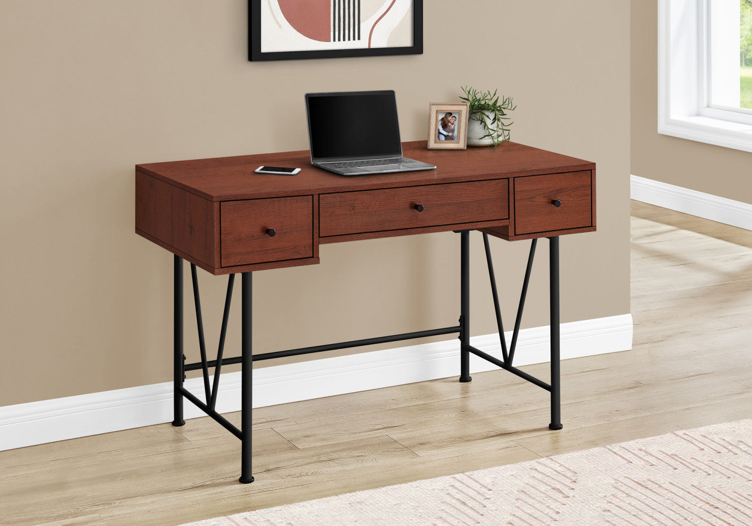 Premium Rovan Cherry Wood Desk - Stylish & Durable Home Office Furniture for Work & Study