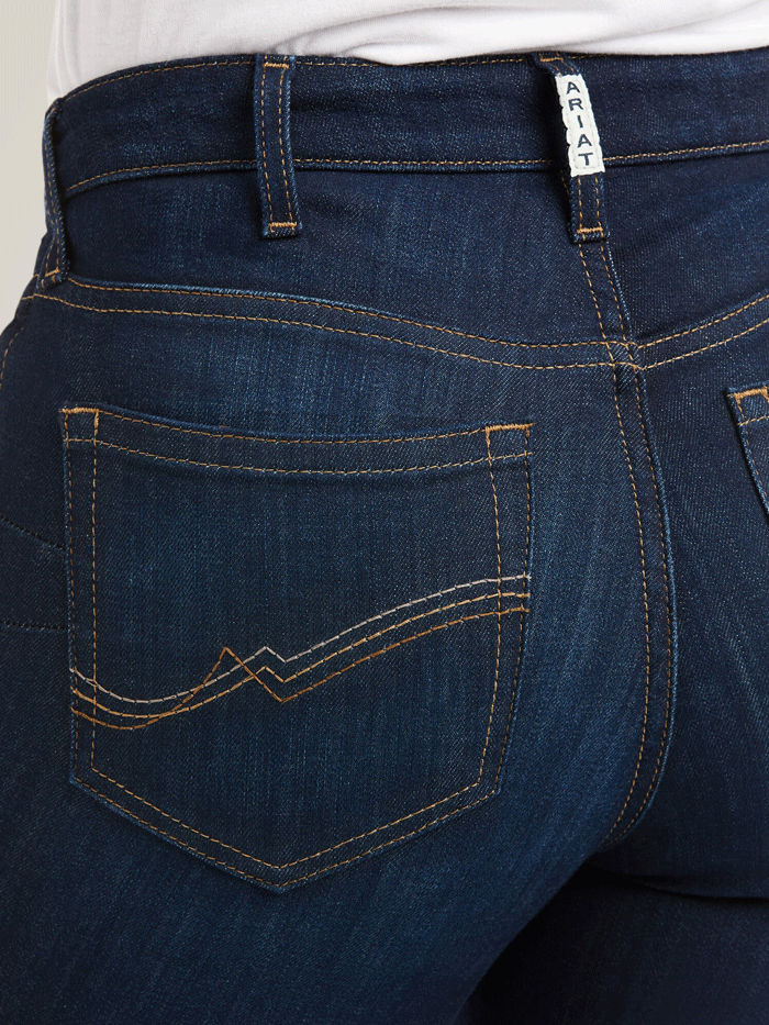 Ariat Women's REAL High Rise Ballary Boot Cut Jeans in Pennsylvania Navy - Perfect for Western Riding, Country Fashion & Everyday Wear