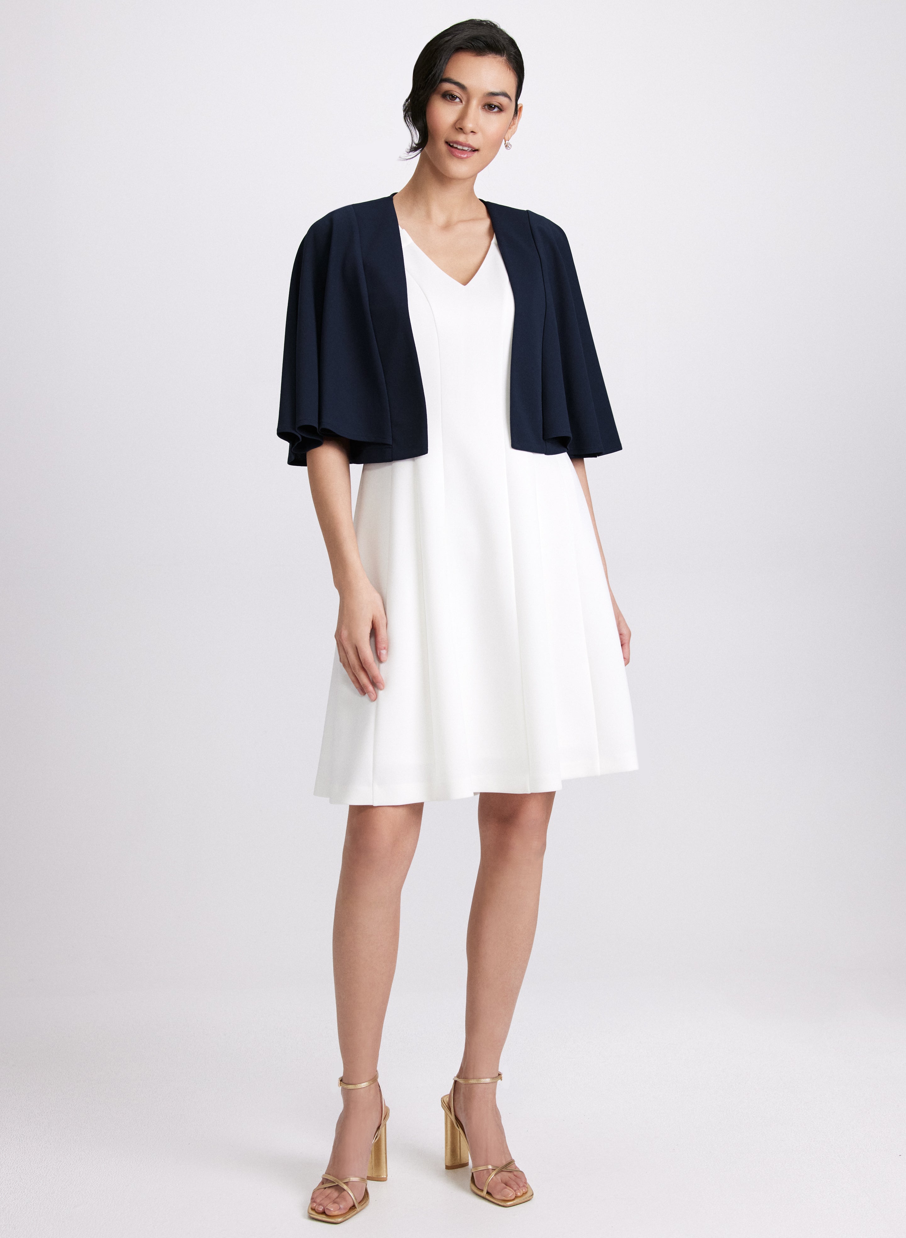 Elegant Flare Sleeve Bolero Jacket for Women - Chic Lace Cover-Up for Dresses, Weddings & Evening Parties