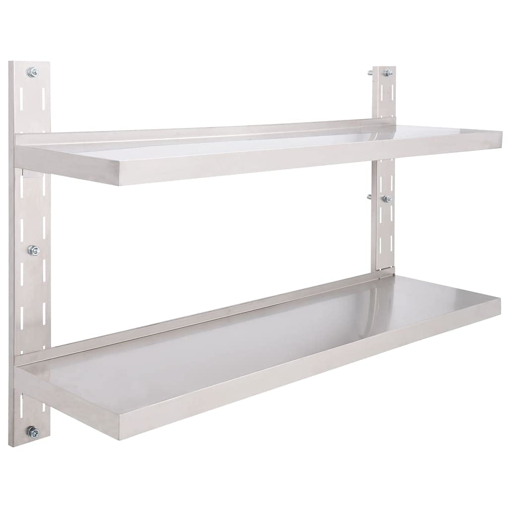 Stainless Steel 2-Tier Floating Wall Shelf (47.2