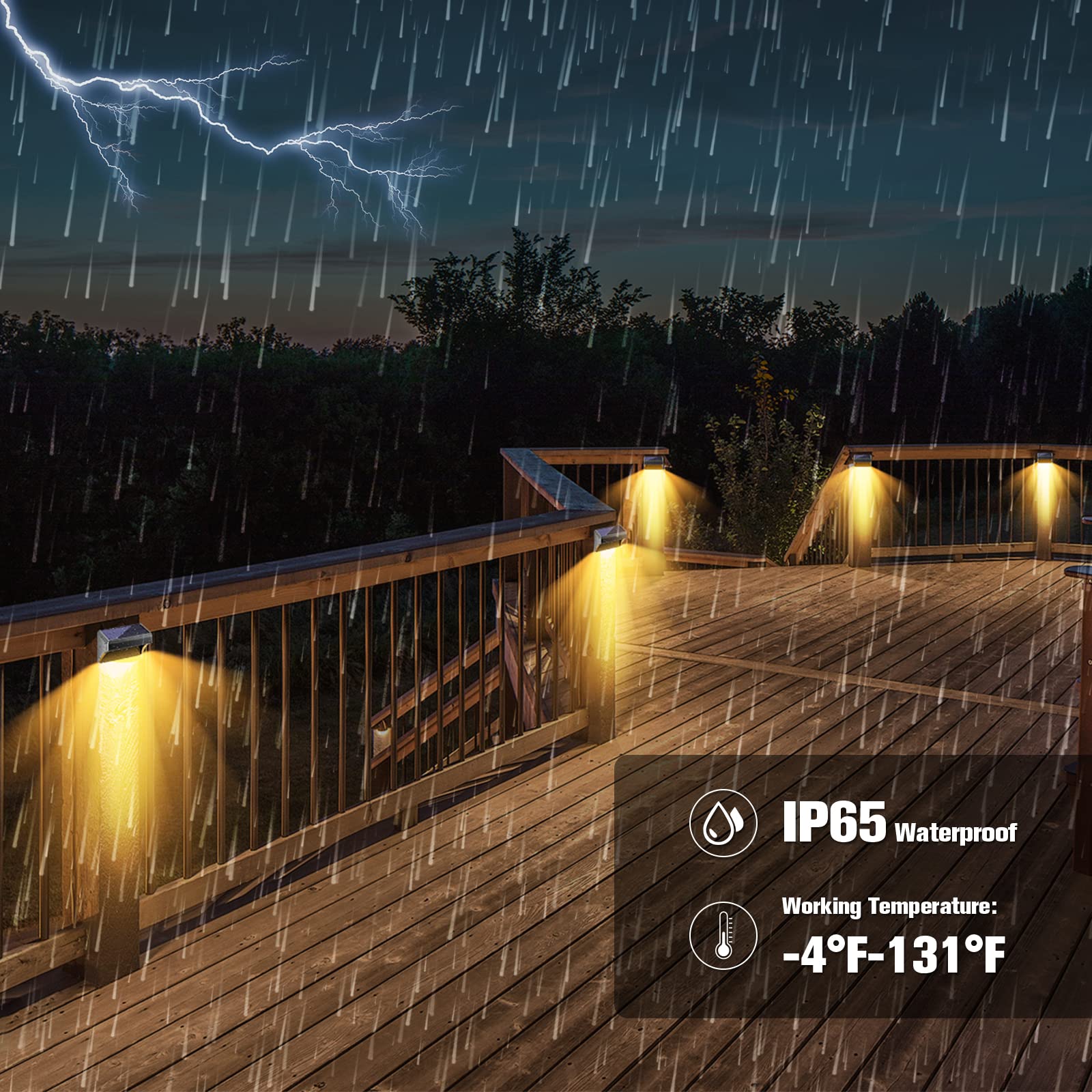 Bridika 12 Pack Solar Fence Lights - Warm White & White LED Outdoor Wall Lights, Waterproof Solar Powered for Steps, Backyard, Patio, Deck Railing & Stairs | Perfect for Garden, Pathway & Landscape Lighting at Night