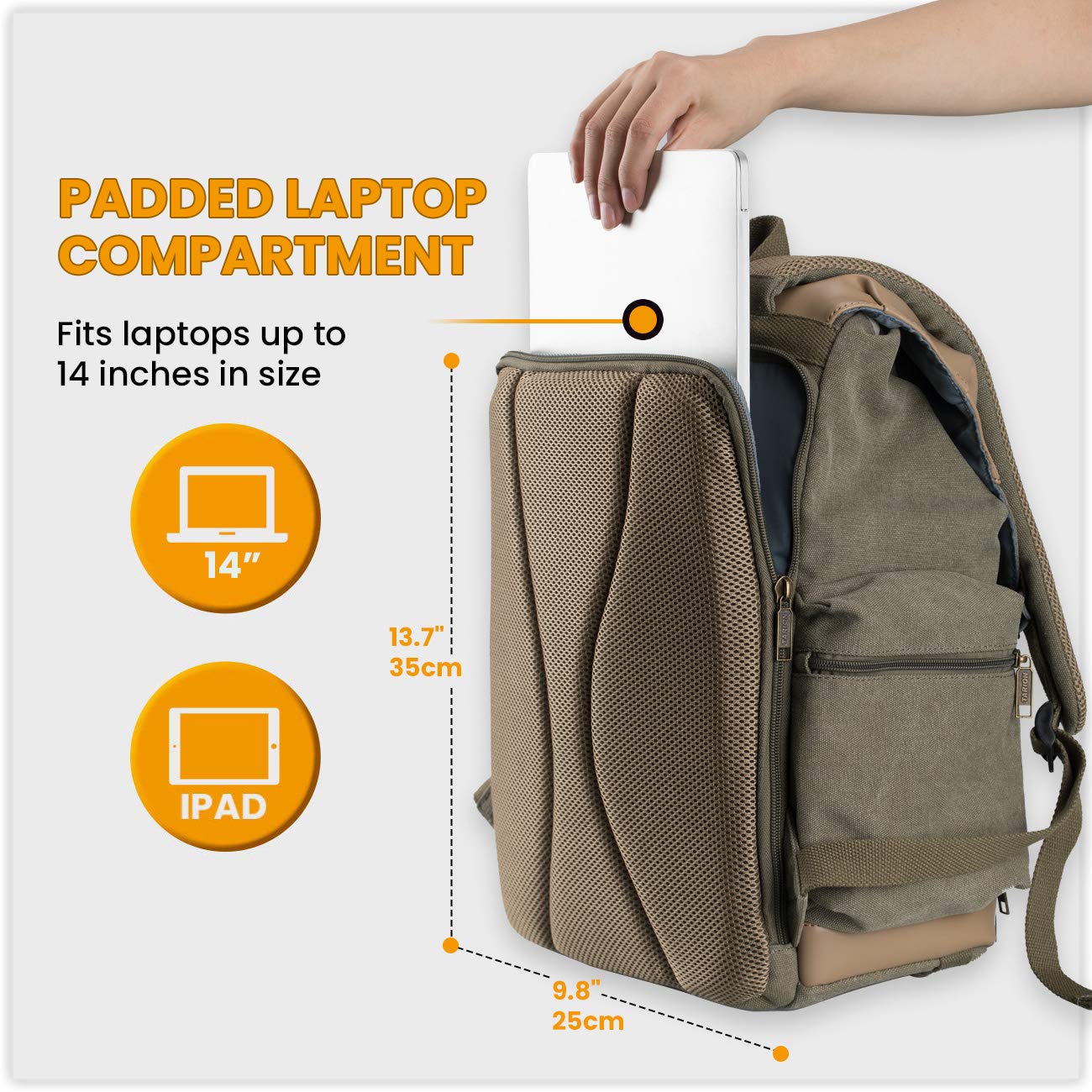 Vintage DSLR Camera Backpack with Laptop Compartment - Waterproof Photography Bag for Travel & Outdoor Shooting